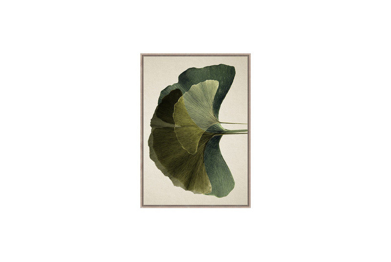 Botaniczny obraz-liść miłorzębu-104x144 cm