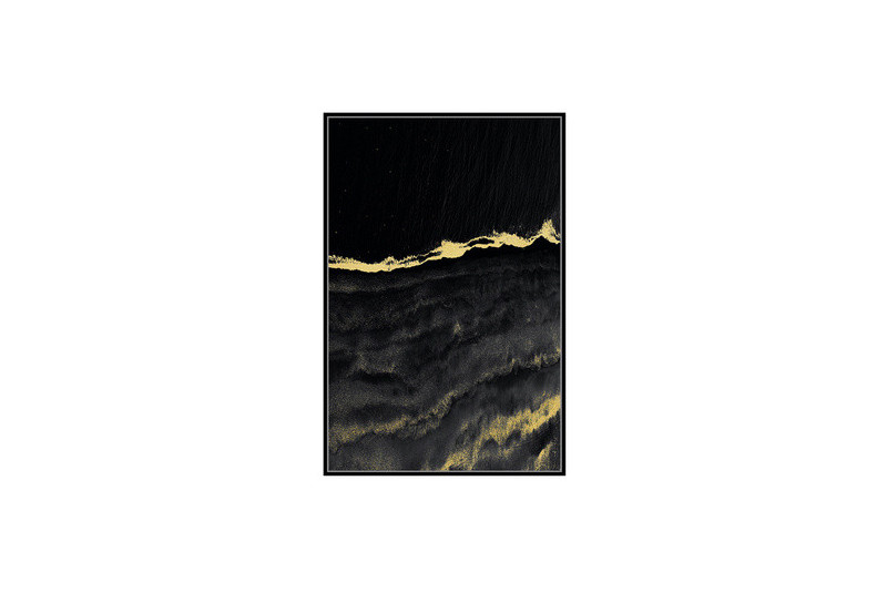 Złoto czarny nowoczesny obraz 82,6x122,6 cm